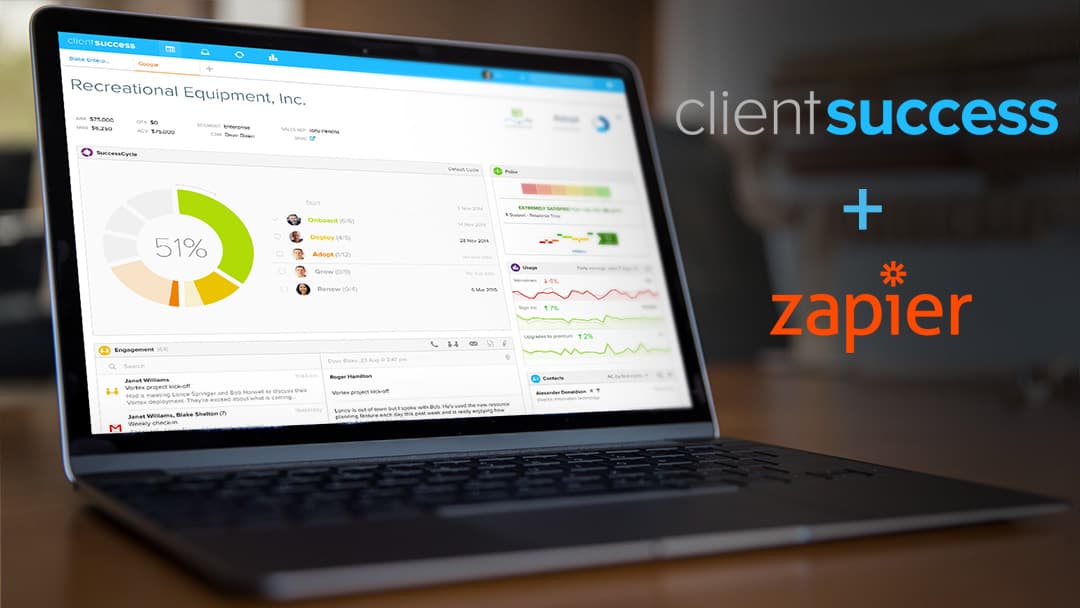ClientSuccess Expands Integration Reach with New Zapier Zaps—Customer Data in the Right Place