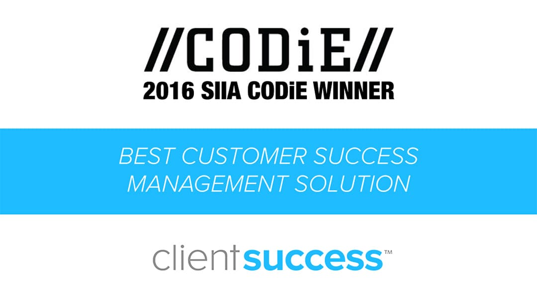 Codie Award - 2016 Best Customer Success Management Solution