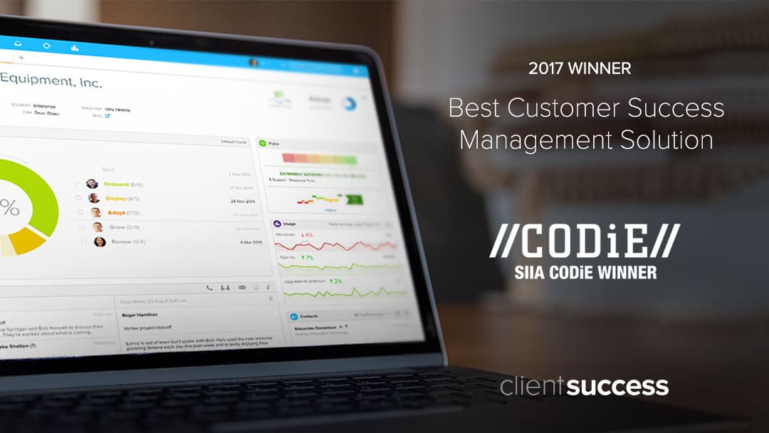 ClientSuccess Wins SIIA CODiE Award for Best Customer Success Management Solution for the Second Year in a Row