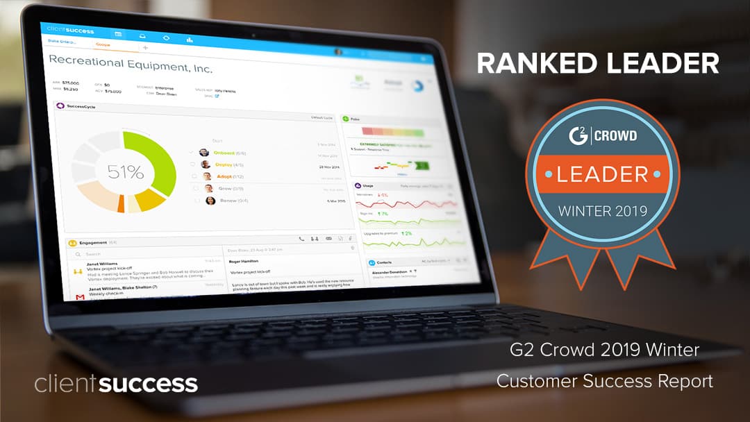 ClientSuccess Ranked a Leader for the 2nd Time in a Row in the G2 Crowd 2019 Winter Customer Success Software Report