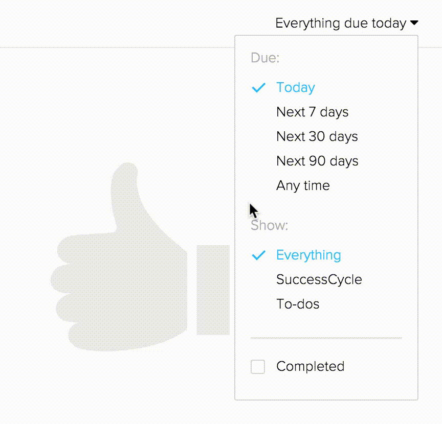 Filtering tasks